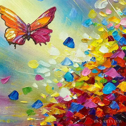BUYARTVIEW Butterfly Flight – Colorful Butterfly Painting on Canvas - image 5