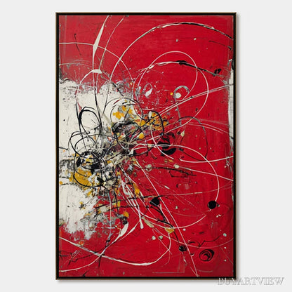 BUYARTVIEW Ignition – Bold Red and Black Abstract Expressionist - image 1