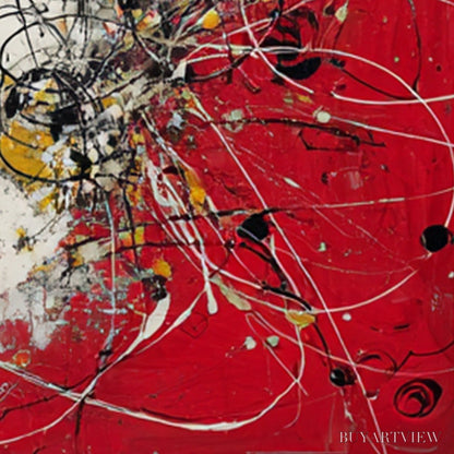 BUYARTVIEW Ignition – Bold Red and Black Abstract Expressionist - image 3