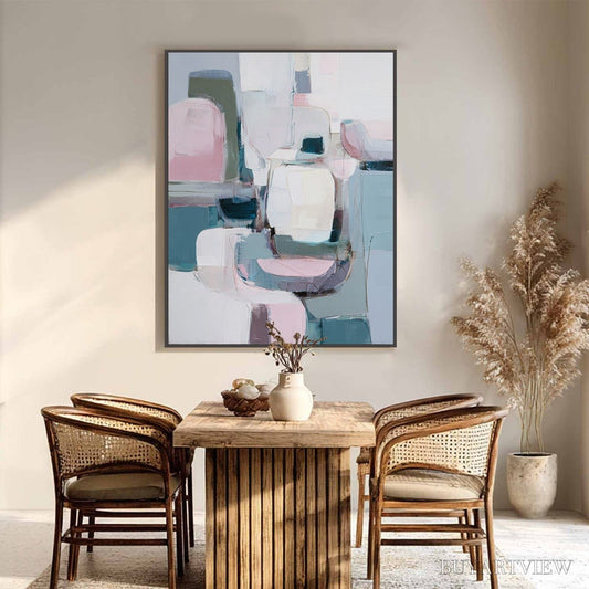BUYARTVIEW Morning Blush – Soft Contemporary Abstract Block Painting - image 2
