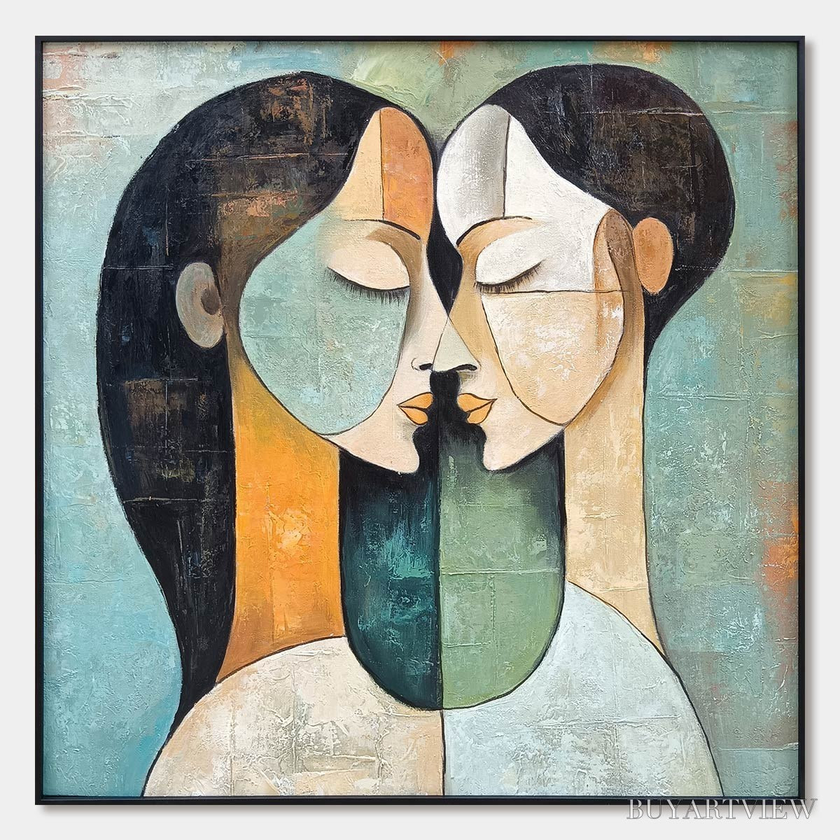 BUYARTVIEW Ready to Ship | Unity in Contrast | 28''X28'' | 70x70cm | Black Frame - image 3