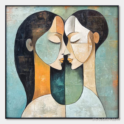 BUYARTVIEW Ready to Ship | Unity in Contrast | 28''X28'' | 70x70cm | Black Frame - image 3