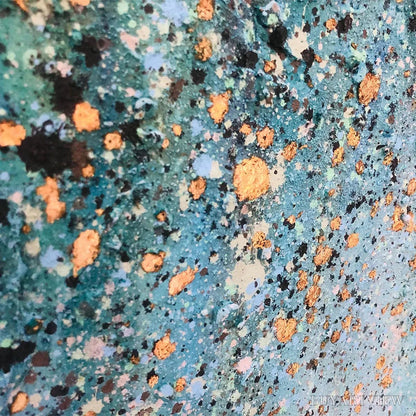 BUYARTVIEW Emerald Rain – Panoramic Abstract Oil Painting with Gold and Green - image 3