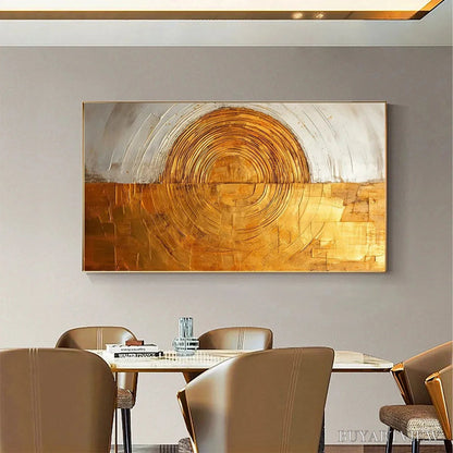 BUYARTVIEW Golden Era – Panoramic Abstract Oil Painting with Gold and Silver - image 3