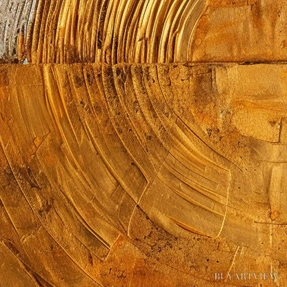 BUYARTVIEW Golden Era – Panoramic Abstract Oil Painting with Gold and Silver - image 4