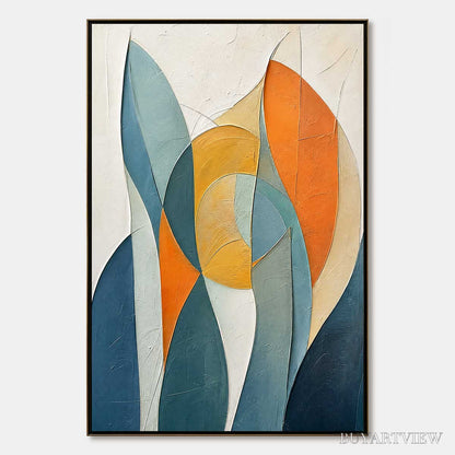 BUYARTVIEW Solstice – Textured Geometric Abstract Oil Painting - image 1