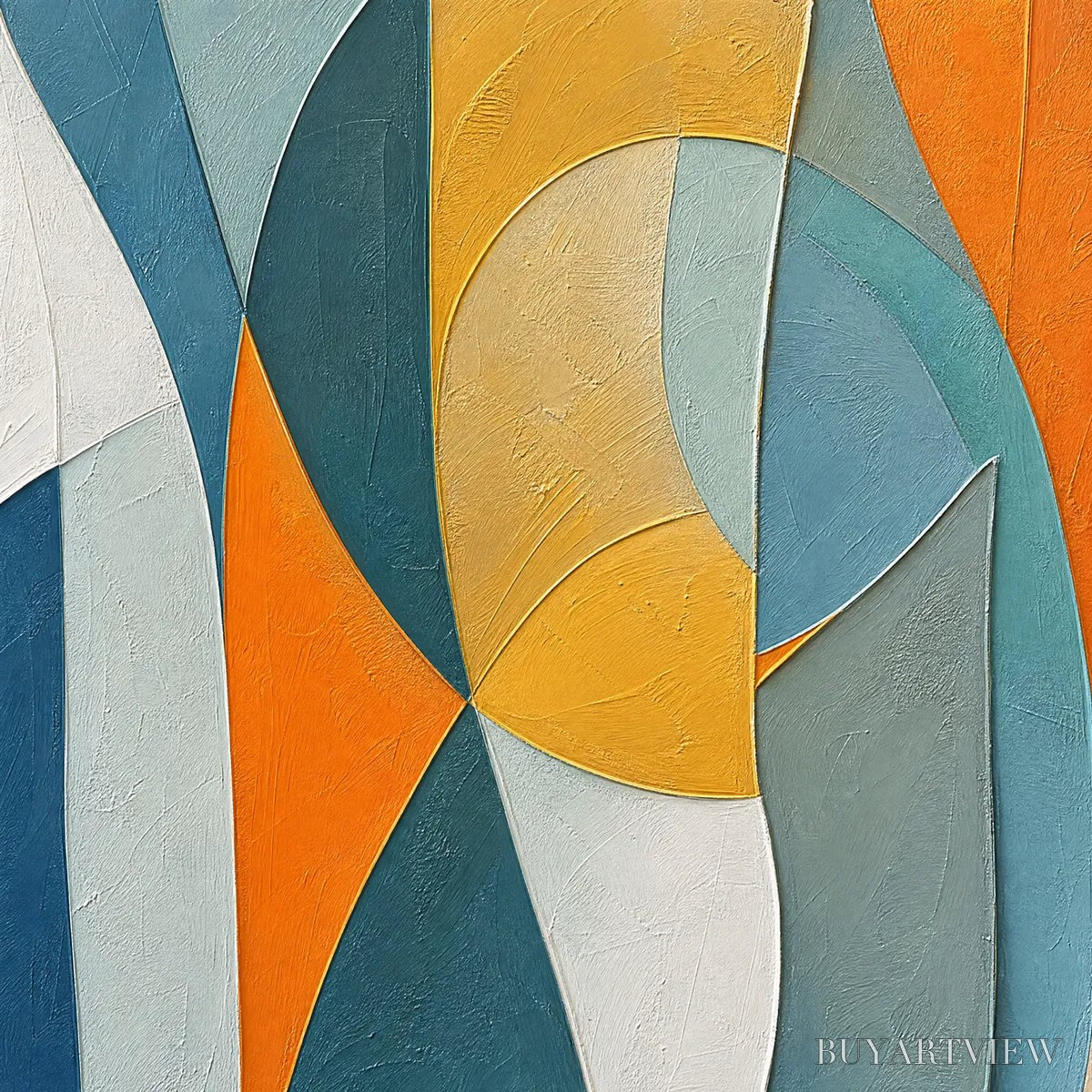 BUYARTVIEW Solstice – Textured Geometric Abstract Oil Painting - image 3