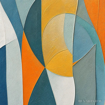 BUYARTVIEW Solstice – Textured Geometric Abstract Oil Painting - image 3
