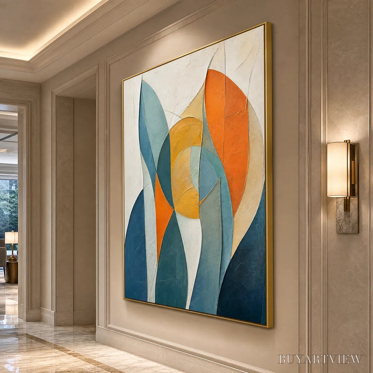 BUYARTVIEW Solstice – Textured Geometric Abstract Oil Painting - image 5