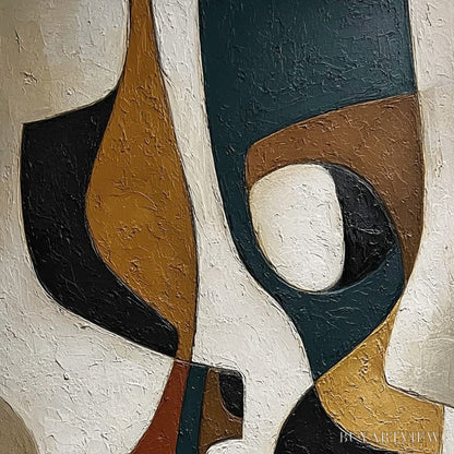 BUYARTVIEW Convergence – Large Textured Geometric Abstract Oil Painting - image 3