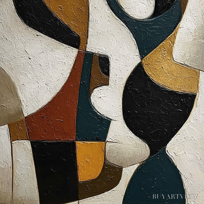 BUYARTVIEW Convergence – Large Textured Geometric Abstract Oil Painting - image 5
