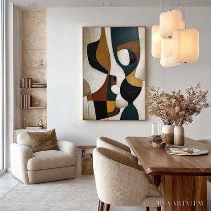 BUYARTVIEW Convergence – Large Textured Geometric Abstract Oil Painting - image 6