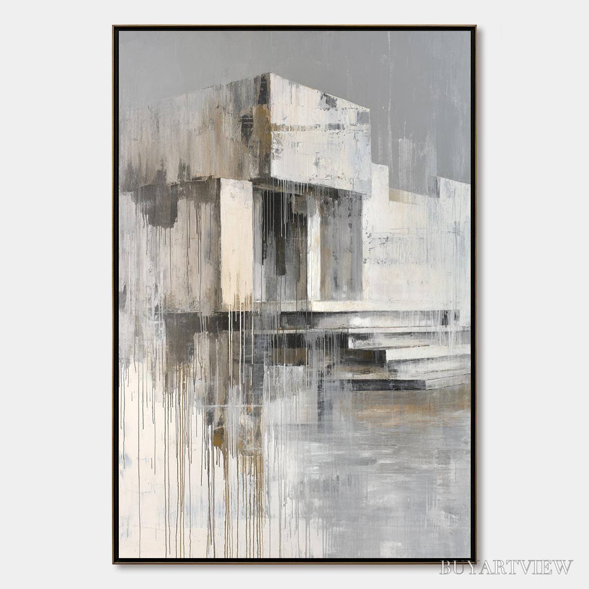 BUYARTVIEW Sanctuary – Abstract Architectural Painting - image 1