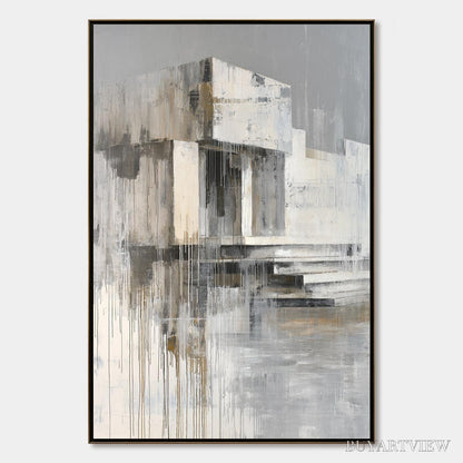 BUYARTVIEW Sanctuary – Abstract Architectural Painting - image 1