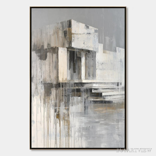 BUYARTVIEW Sanctuary – Abstract Architectural Painting - image 1