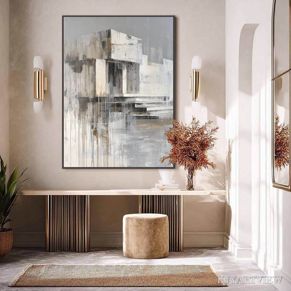 BUYARTVIEW Sanctuary – Abstract Architectural Painting - image 4