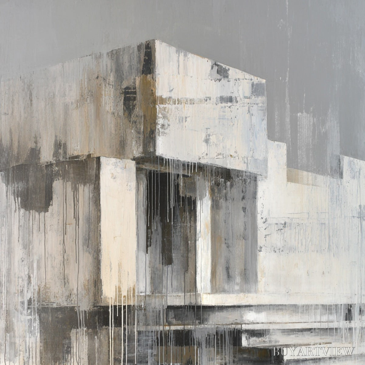 BUYARTVIEW Sanctuary – Abstract Architectural Painting - image 5