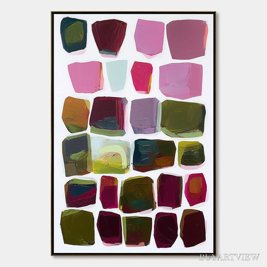 BUYARTVIEW Jewel Tones – Abstract Geometric Oil Painting - image 1
