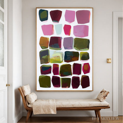 BUYARTVIEW Jewel Tones – Abstract Geometric Oil Painting - image 2