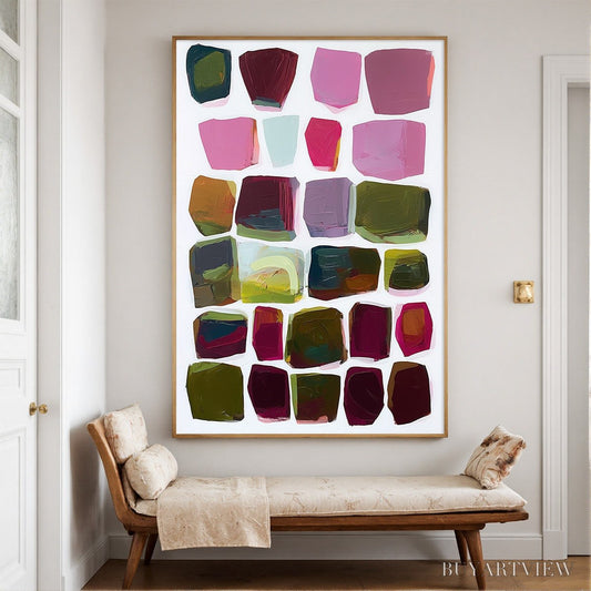 BUYARTVIEW Jewel Tones – Abstract Geometric Oil Painting - image 2