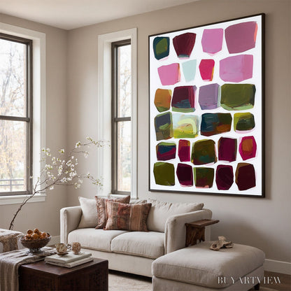 BUYARTVIEW Jewel Tones – Abstract Geometric Oil Painting - image 3