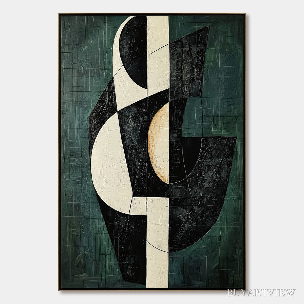 BUYARTVIEW Fragmented Forms – Textured Geometric Abstract Oil Painting - image 1