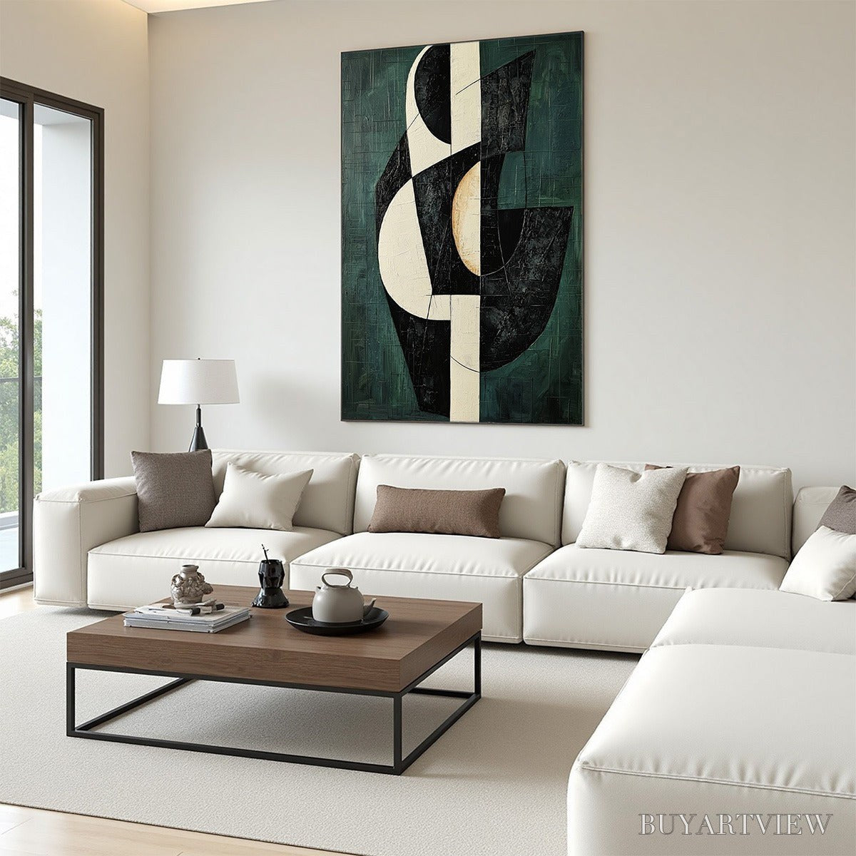 BUYARTVIEW Fragmented Forms – Textured Geometric Abstract Oil Painting - image 4