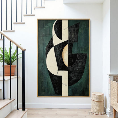 BUYARTVIEW Fragmented Forms – Textured Geometric Abstract Oil Painting - image 5