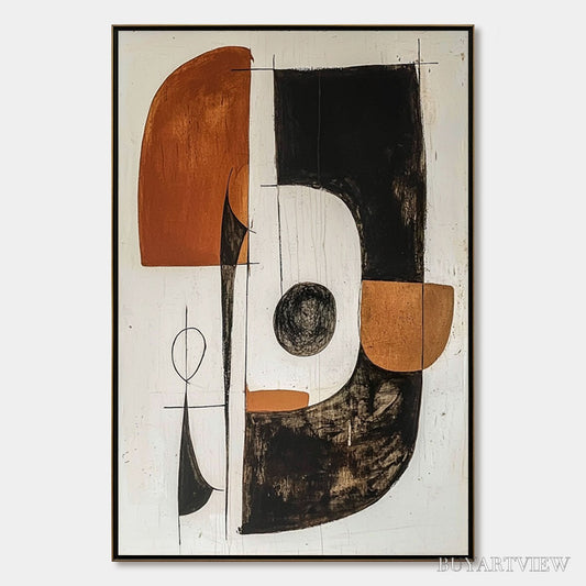 BUYARTVIEW Construct – Modern Abstract Geometric Oil Painting - image 1
