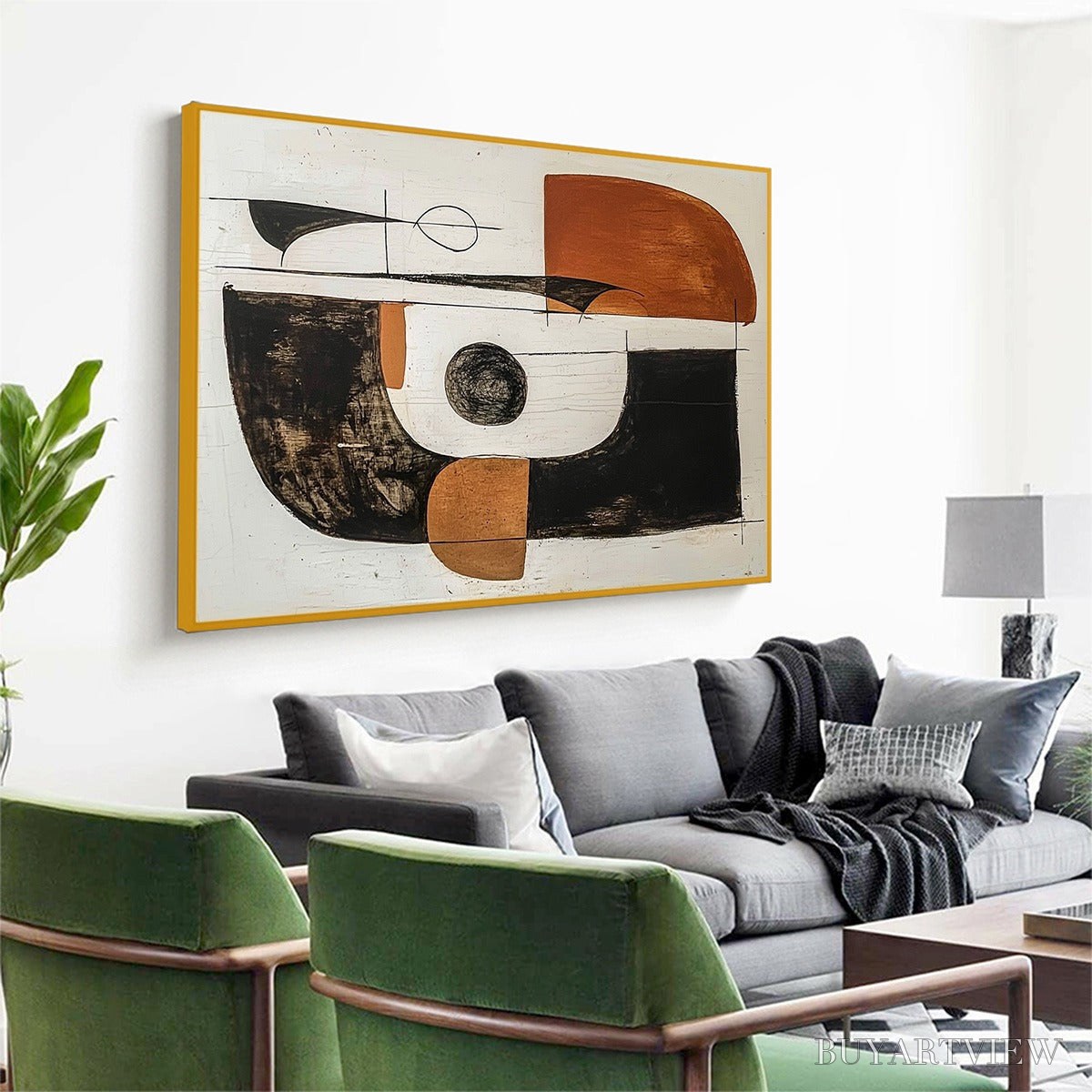 BUYARTVIEW Construct – Modern Abstract Geometric Oil Painting - image 4