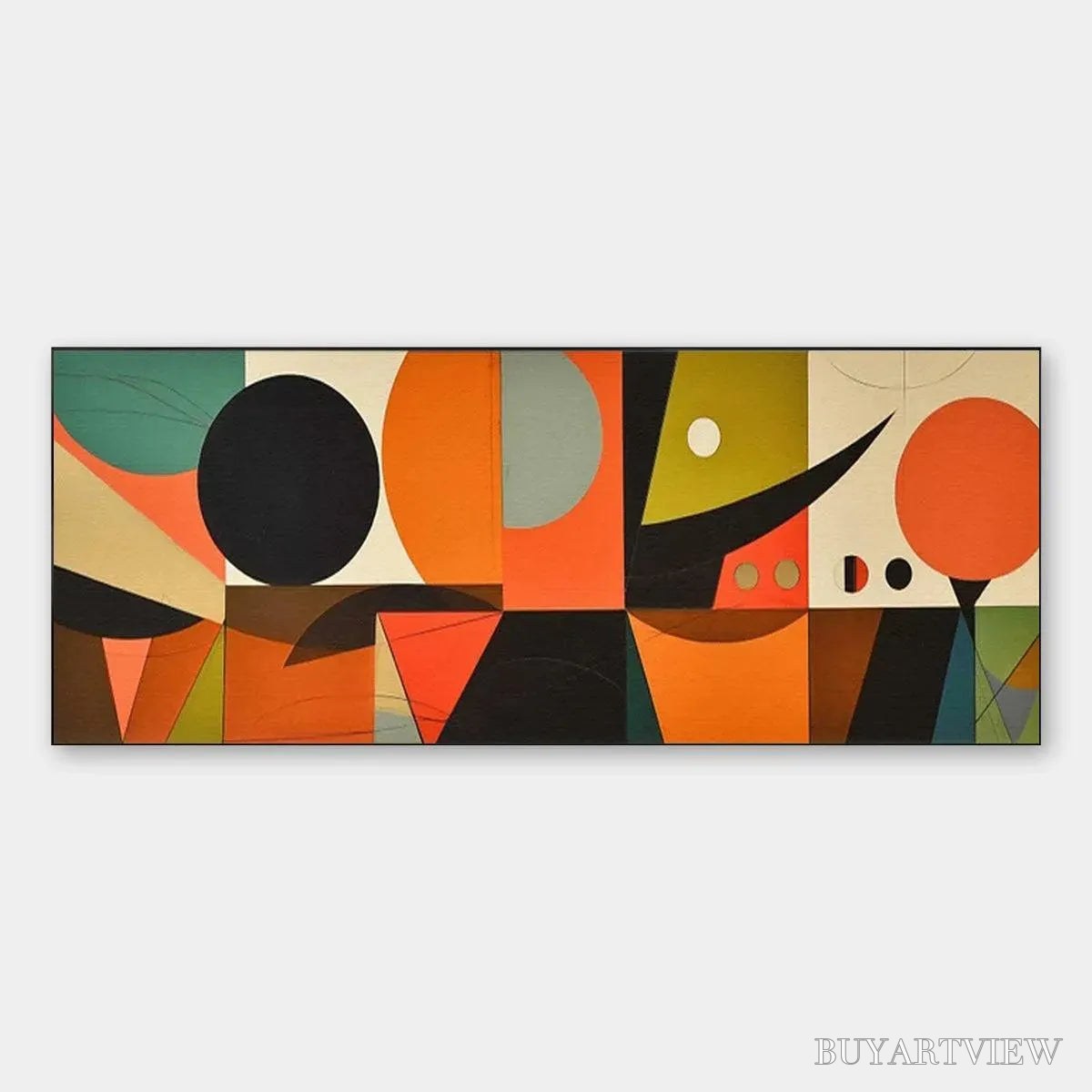 BUYARTVIEW Mid-Century Modern Geometric Panoramic – Abstract Painting, Panoramic , Mid-Century Modern Decor - image 1