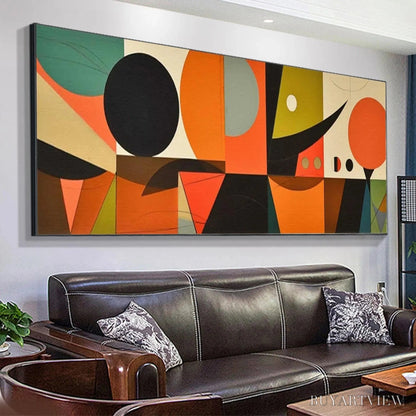 BUYARTVIEW Mid-Century Modern Geometric Panoramic – Abstract Painting, Panoramic , Mid-Century Modern Decor - image 5