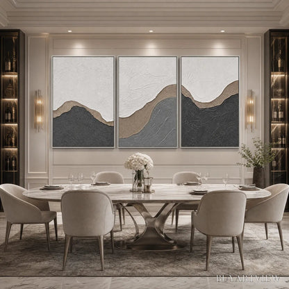 BUYARTVIEW Terra Firma – Textured Minimalist Abstract Earth-Tone Triptych - image 2