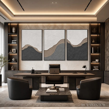 BUYARTVIEW Terra Firma – Textured Minimalist Abstract Earth-Tone Triptych - image 6