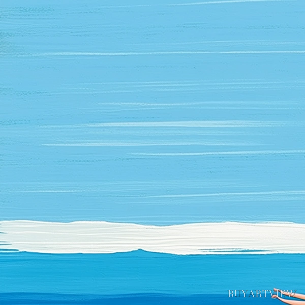 BUYARTVIEW the Plunge – Minimalist Blue Art of a Summer Pool Scene - image 5