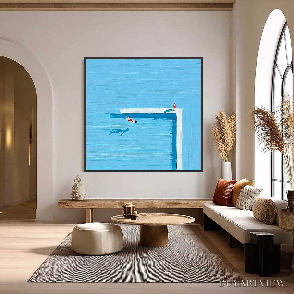 BUYARTVIEW the Plunge – Minimalist Modern Art of a Summer Pool Scene - image 6