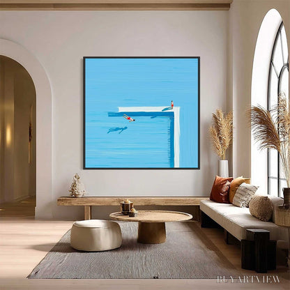 BUYARTVIEW the Plunge – Minimalist Modern Art of a Summer Pool Scene - image 6