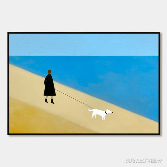 BUYARTVIEW Solitude – Minimalist Seaside Companion Painting - image 1