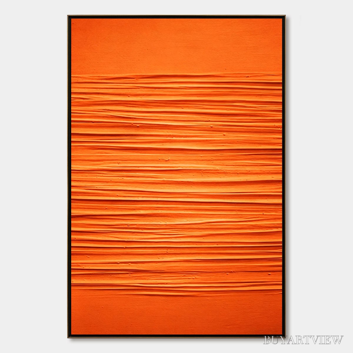 BUYARTVIEW Saffron Rhythm – Vibrant Textured Minimalist Orange Painting - image 1