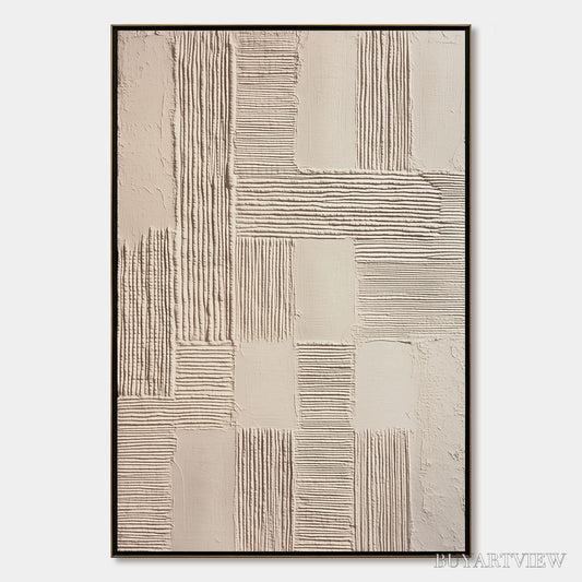 BUYARTVIEW Foundations – Textured Minimalist Abstract Painting in Beige - image 1