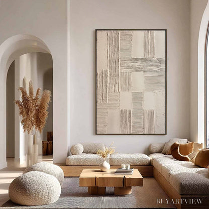 BUYARTVIEW Foundations – Textured Minimalist Abstract Painting in Beige - image 4
