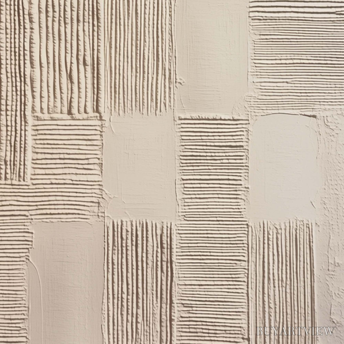 BUYARTVIEW Foundations – Textured Minimalist Abstract Painting in Beige - image 5