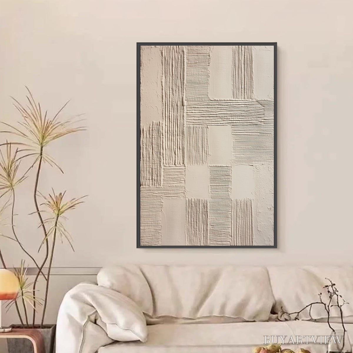 BUYARTVIEW Foundations – Textured Minimalist Abstract Painting in Beige - image 6