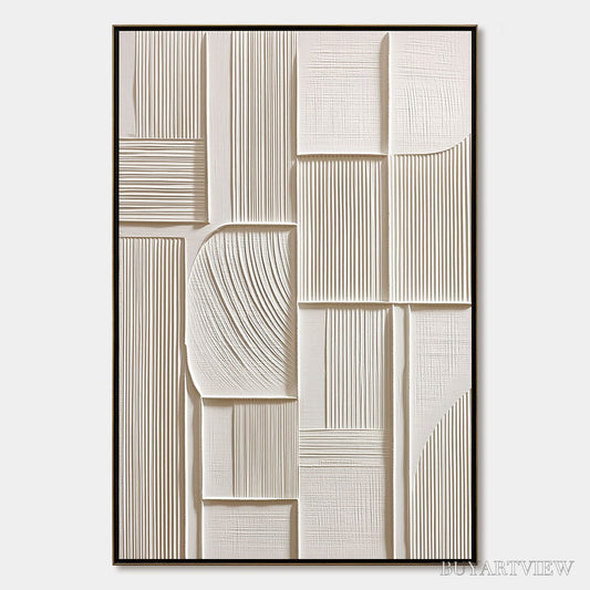BUYARTVIEW Structured Calm – Textured White Minimalist Abstract - image 1