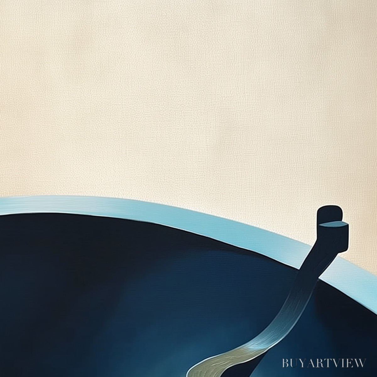 BUYARTVIEW Voyage – Modern Minimalist Abstract Painting in Blue and Beige - image 3