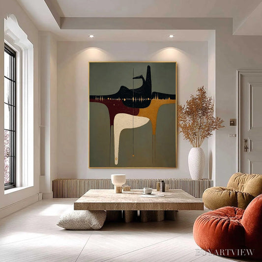 BUYARTVIEW the Conduit – Textured Minimalist Abstract Painting with Gold Accents - image 2