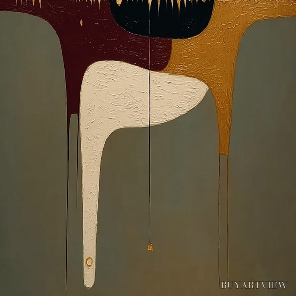 BUYARTVIEW the Conduit – Textured Minimalist Abstract Painting with Gold Accents - image 5