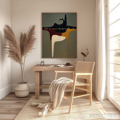 BUYARTVIEW the Conduit – Textured Minimalist Abstract Painting with Gold Accents - image 6