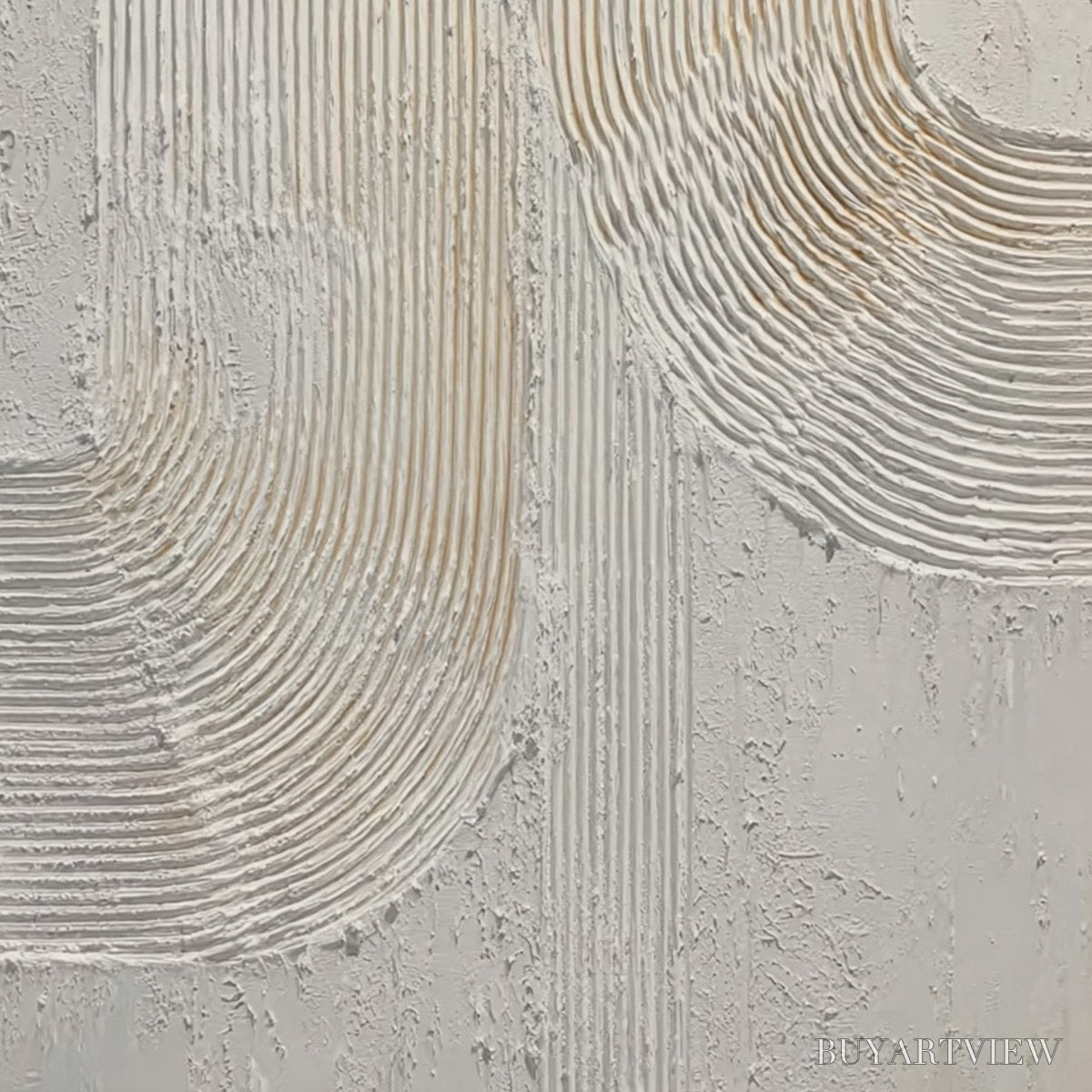 BUYARTVIEW Continuum – Textured Minimalist Abstract Painting in White and Beige - image 5