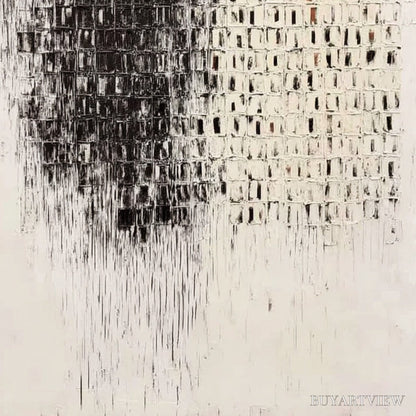 BUYARTVIEW Fragment – Textured Minimalist Black and White Architectural Painting - image 5